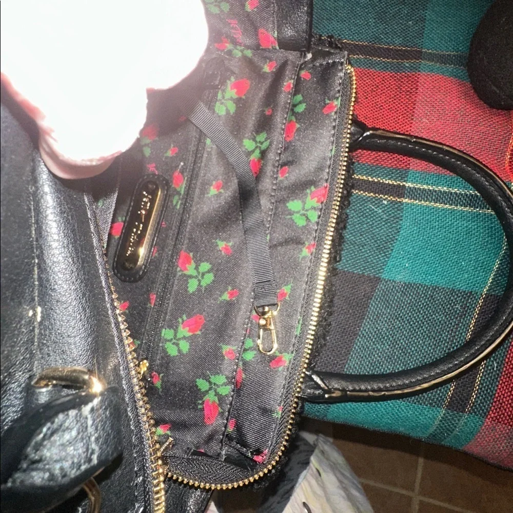Betsey Johnson Black Textured Satchel